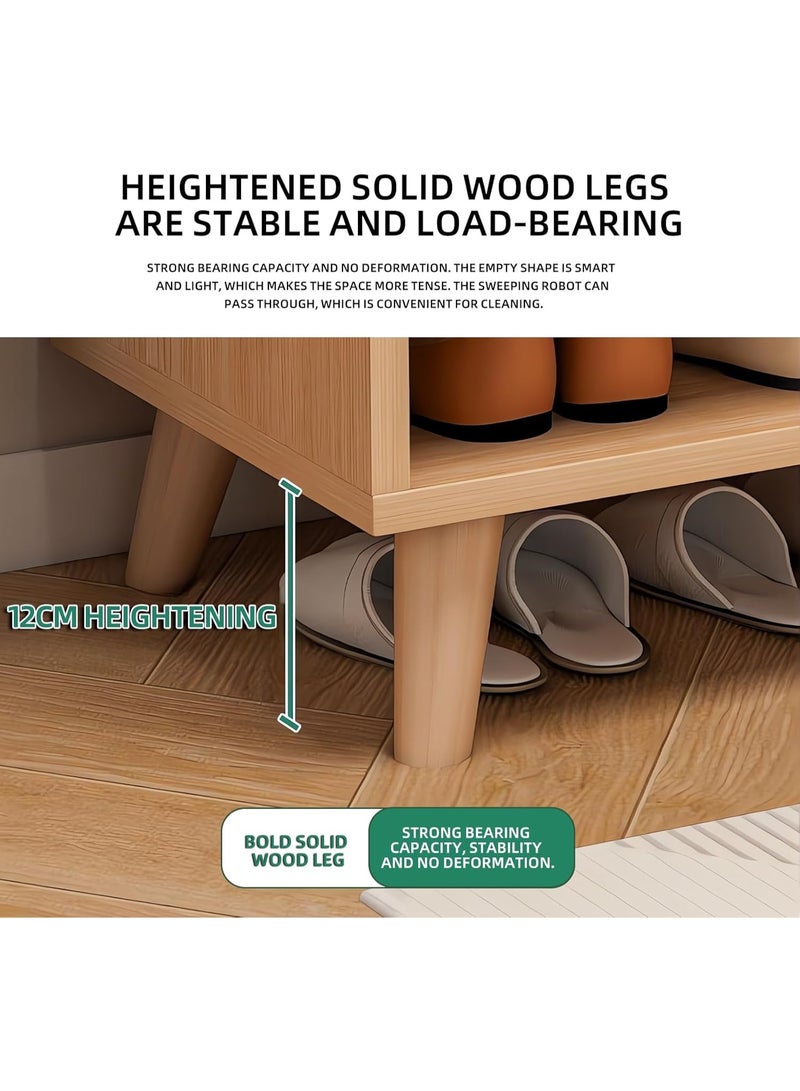 دولاب تخزين أرضي قائم بذاته مع درج واحد وبابين و3 رفوف و4 أرجل خشبية مطاطية لغرفة النوم والمنزل والمكتب من ويمارت، متعدد الألوان - Image 5